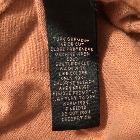 LRL M Tan Brown Five Button Front 💯Cotton Fine Knit Cardigan Sweater - Picture 13 of 16